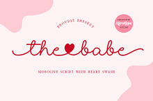 The Babe - Monoline Heart Font