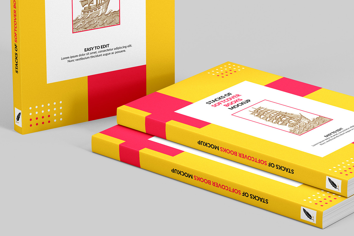 Stacks of Softcover Books Mockup, a Books & Magazine Mockup by Illusiongraphic (Photo 15 of 19)