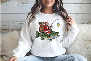 Fishing Santa PNG, an Illustration by Watercolor design (Thumbnail 2 of 6)