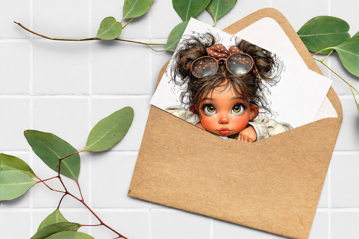 Whimsical Girl Peeking Clipart, an Illustration by Libby Wishes (Photo 4 of 7)