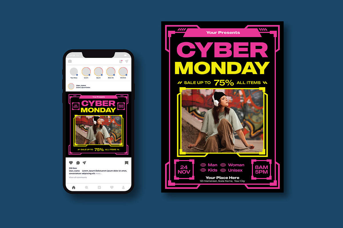Cyber Monday Flyer, a Flyer Template by iDoodle Studio