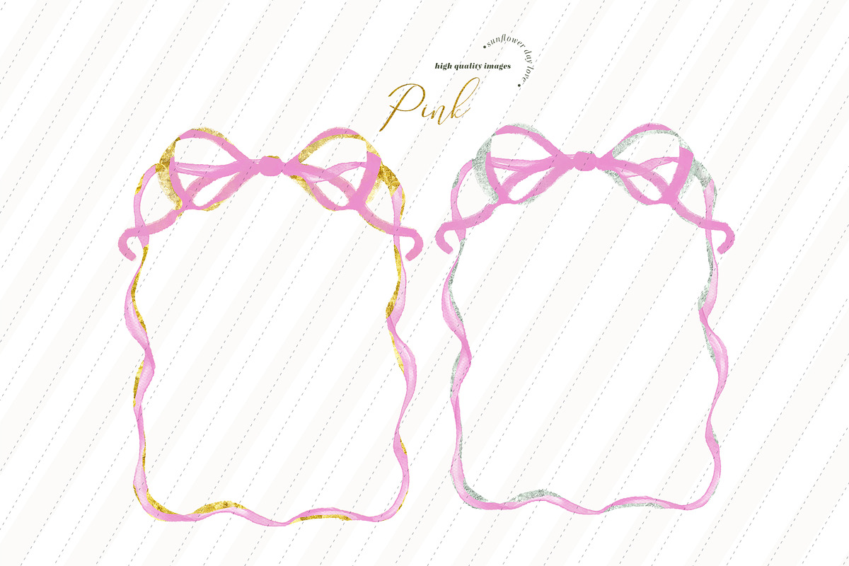 Pink Coquette Bow Frames Clipart, an Illustration by Sunflower Day Love (Photo 3 of 3)