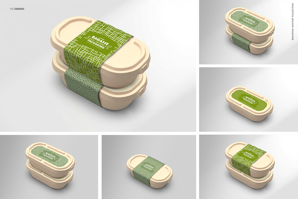 Bagasse EcoFriendly Packaging Mockup, a Packaging Mockup by INCDesign (Photo 2 of 7)