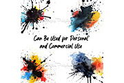 35 Black Watercolor Splashes, a Decorative Illustration by Art Paradise Studios (Thumbnail 2 of 4)