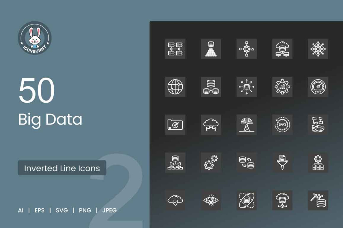 50 Big Data Icons, an Icon by IconBunny