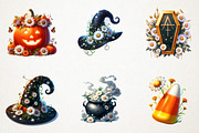 Daisy Flower & Halloween Clipart, an Illustration by RobertsArt (Thumbnail 6 of 7)
