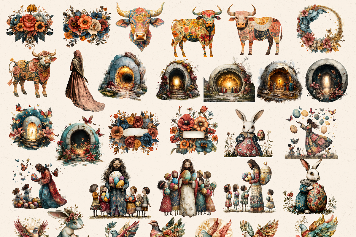 SURREAL EASTER BIBLICAL CLIPART PACK, a Person Illustration by Daring Digies (Photo 6 of 10)