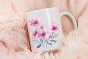 Pink Floral Birthday Watercolor Png, an Illustration by RobertsArt (Thumbnail 4 of 7)