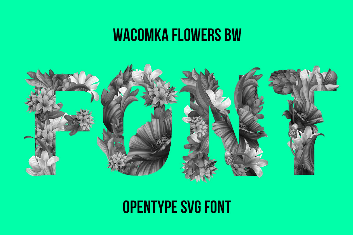 Wacomka Flowers Font, a Font by Handmadefont (Photo 1 of 10)