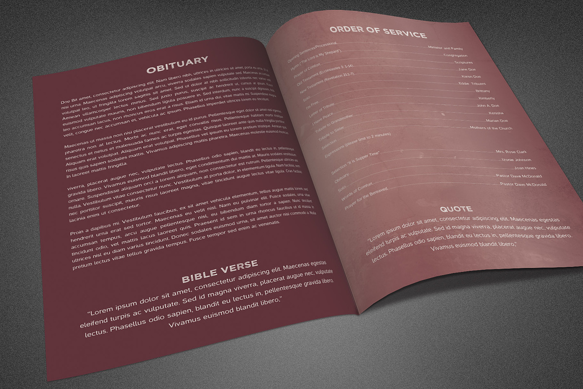Chronicle Funeral Program Template, a Brochure Template by loswl (Photo 2 of 3)