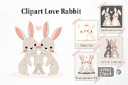 Clipart Love Rabbit, a Graphic by Artnoy (Thumbnail 1 of 5)