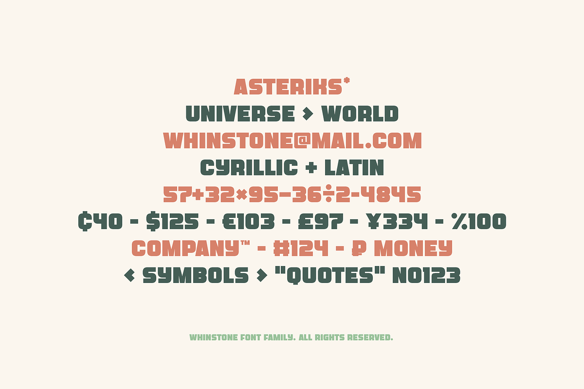 Whinstone - Bold & Cyrillic Typeface, a Sans Serif Font by alpercakici (Photo 12 of 12)