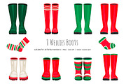 Christmas family welly boots print, an Object Illustration by Art and Funny (Thumbnail 2 of 4)