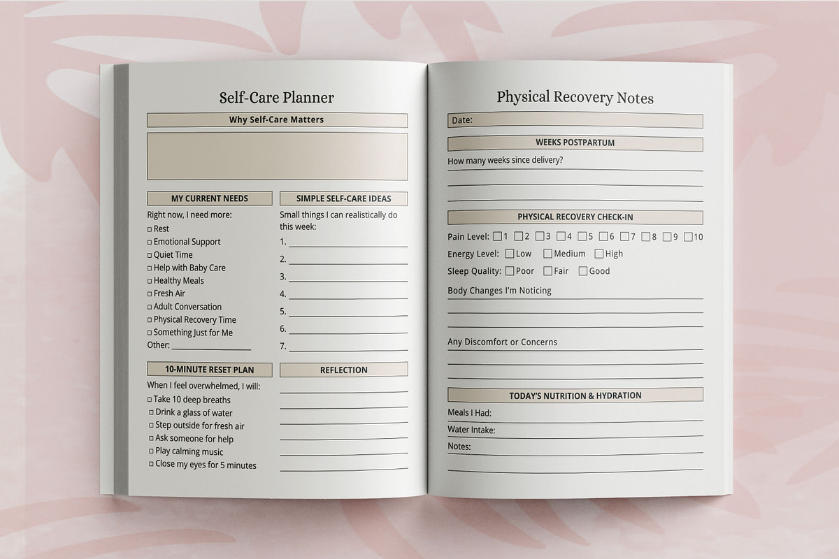 New Mom Healing & Self-Care Journal, a Design Template by Book2bees (Photo 4 of 4)