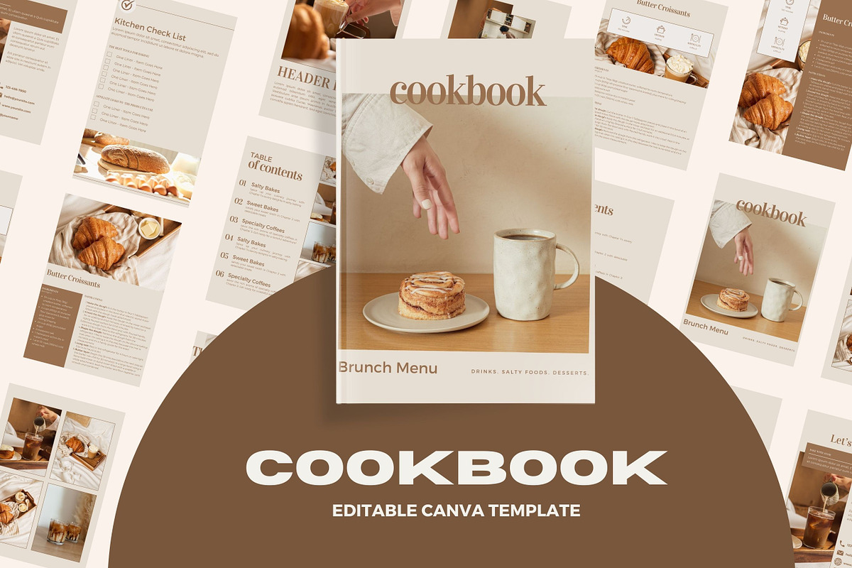 Canva Cookbook Template, a Design Template by TheWayfarerShoppe (Photo 1 of 5)