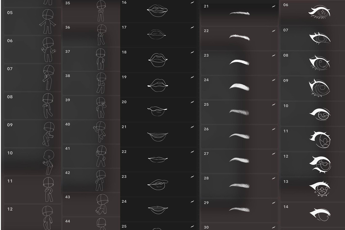 460 Procreate Chibi Stamp Brushes, a Brush Add-On by DrawingStoryShop (Photo 8 of 9)