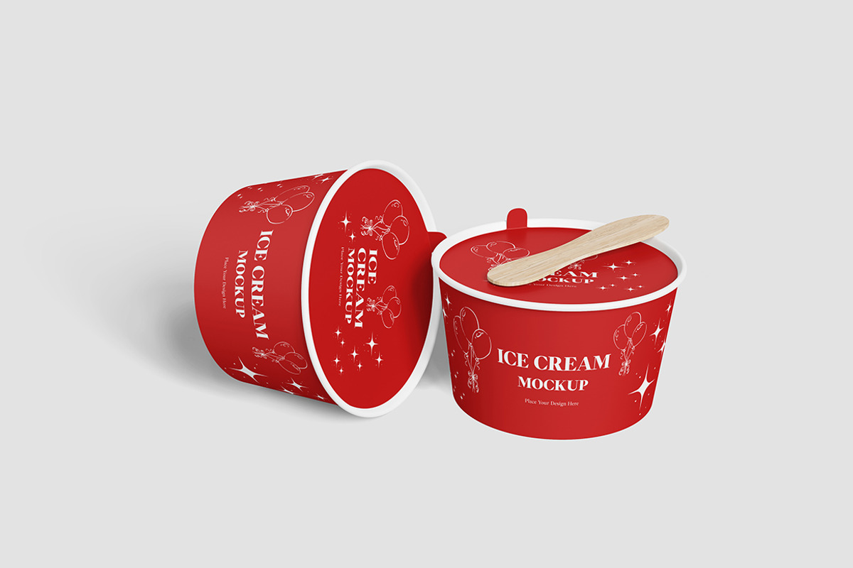 Ice Cream Cup Mockup For Branding, an Advertising Mockup by bimockup (Photo 3 of 6)