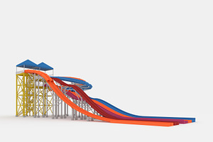 3D Model Waterpark Slide 14