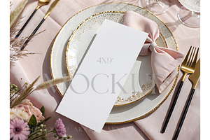 Luxe Wedding Menu Template, a Product Mockup by MockupWizard
