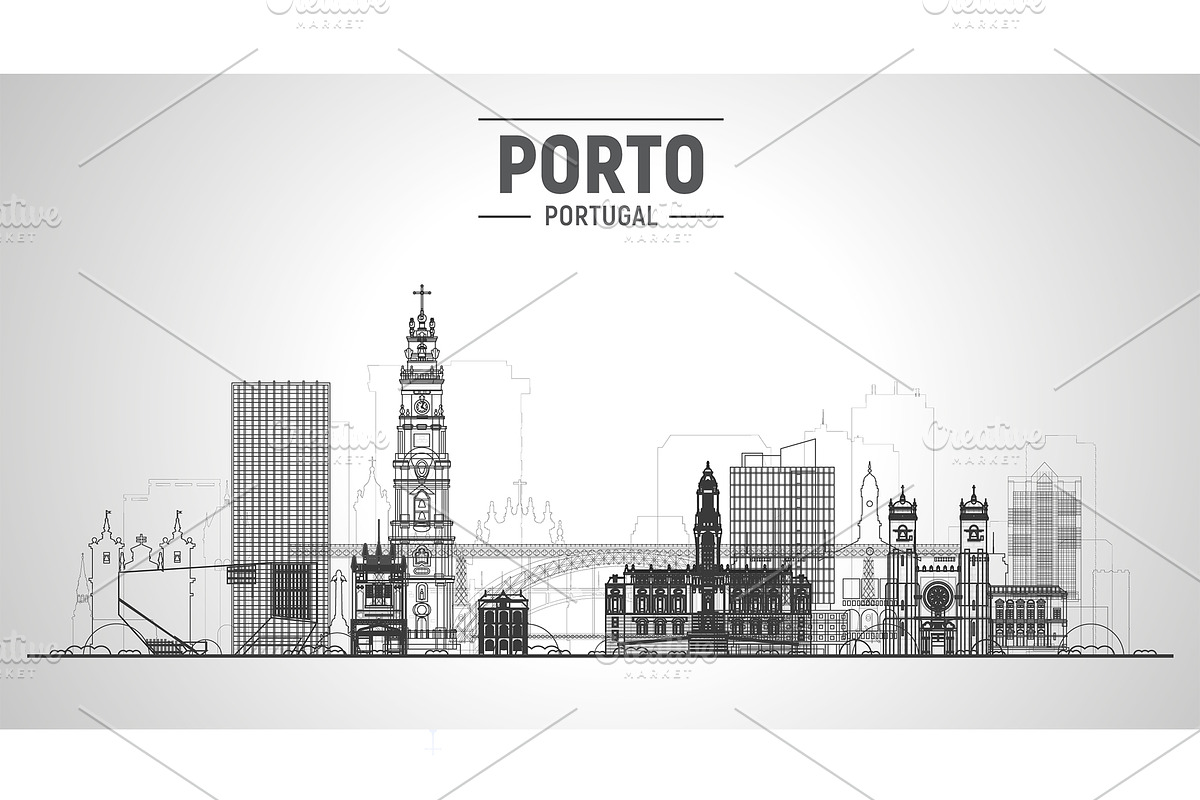 Porto Portugal skyline illustration, an Illustration by Sky and glass (Photo 6 of 7)