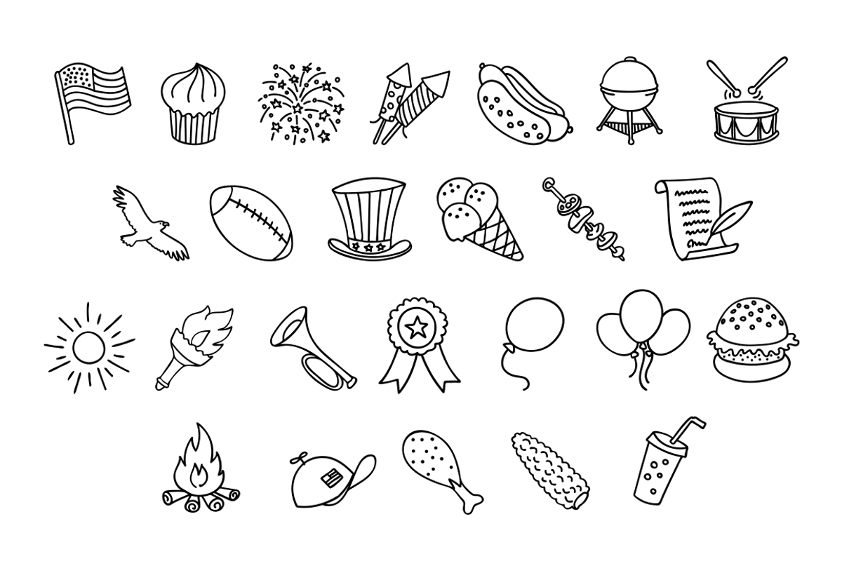 4th Of July Seamless Pattern And Ico, a Pattern Graphic by Iconka (Photo 3 of 3)