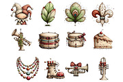 Watercolor Mardi Grass Clipart, an Illustration by DreamArtGraphic (Thumbnail 4 of 4)