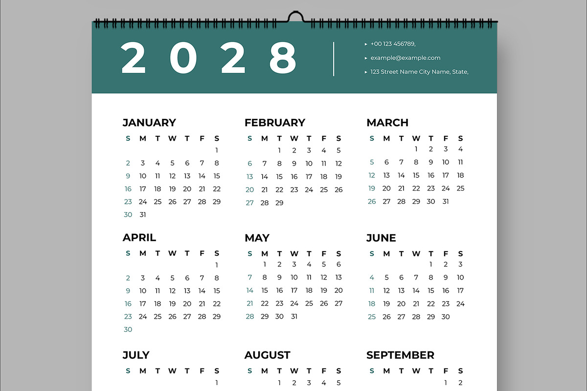 Calendar Set For 2025 To 2028 Years, a Stationery Template by ContestDesign (Photo 3 of 3)