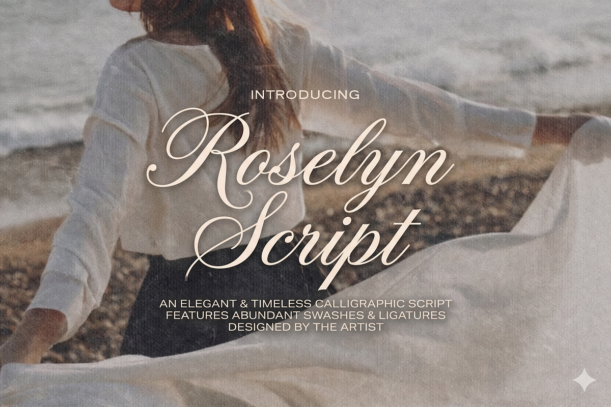 Roselyn Script Elegant Wedding font, a Script Font by RAHMAT (Photo 1 of 7)