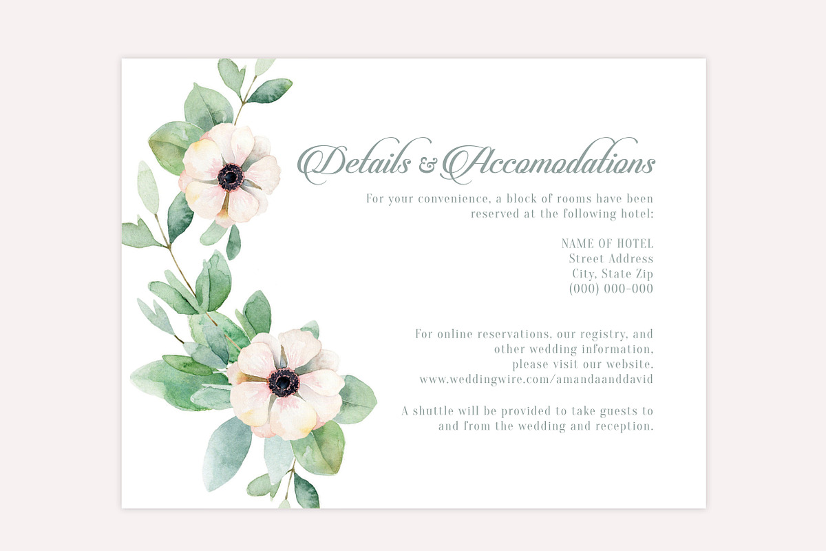 Floral Wreath Wedding Invite Package, an Invitation Template by BF Studios (Photo 5 of 5)