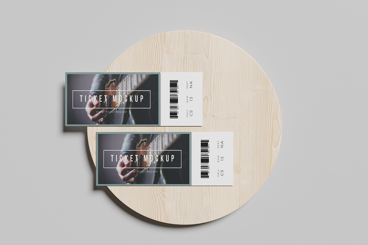 Event Tickets Mockup Set, a Print Template by Akaimockup (Photo 4 of 9)