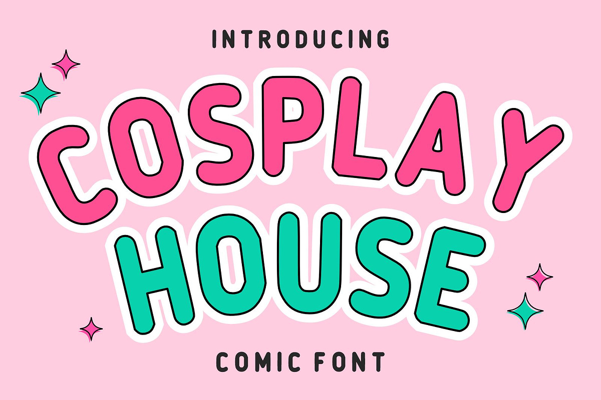 Cosplay House – Playful Comic Font, a Sans Serif Font by Fourteen Letter (Photo 1 of 5)