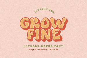 Grow Fine - Layered Retro Fonts