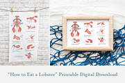 How to Eat a Lobster Printable Card, an Object Graphic by CojoMoxon (Thumbnail 1 of 4)