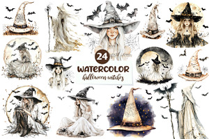Halloween Witches Clipart, an Illustration by CreationArt