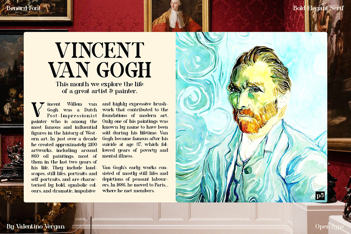 Benord - Bold Elegant Serif, a Serif Font by Valentino Vergan (Photo 9 of 14)