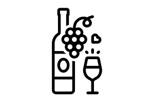 Wine drink black icon, an Outline Icon by Creative priyanka