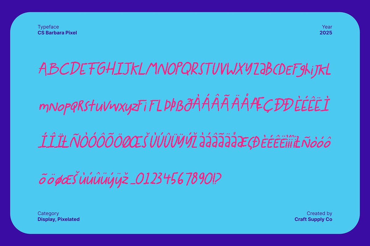 CS Barbara Pixel, a Handwritten Font by Craft Supply Co. (Photo 8 of 8)