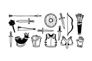Medieval Weapon Vector Set, an Illustration by designvectx (Thumbnail 2 of 3)