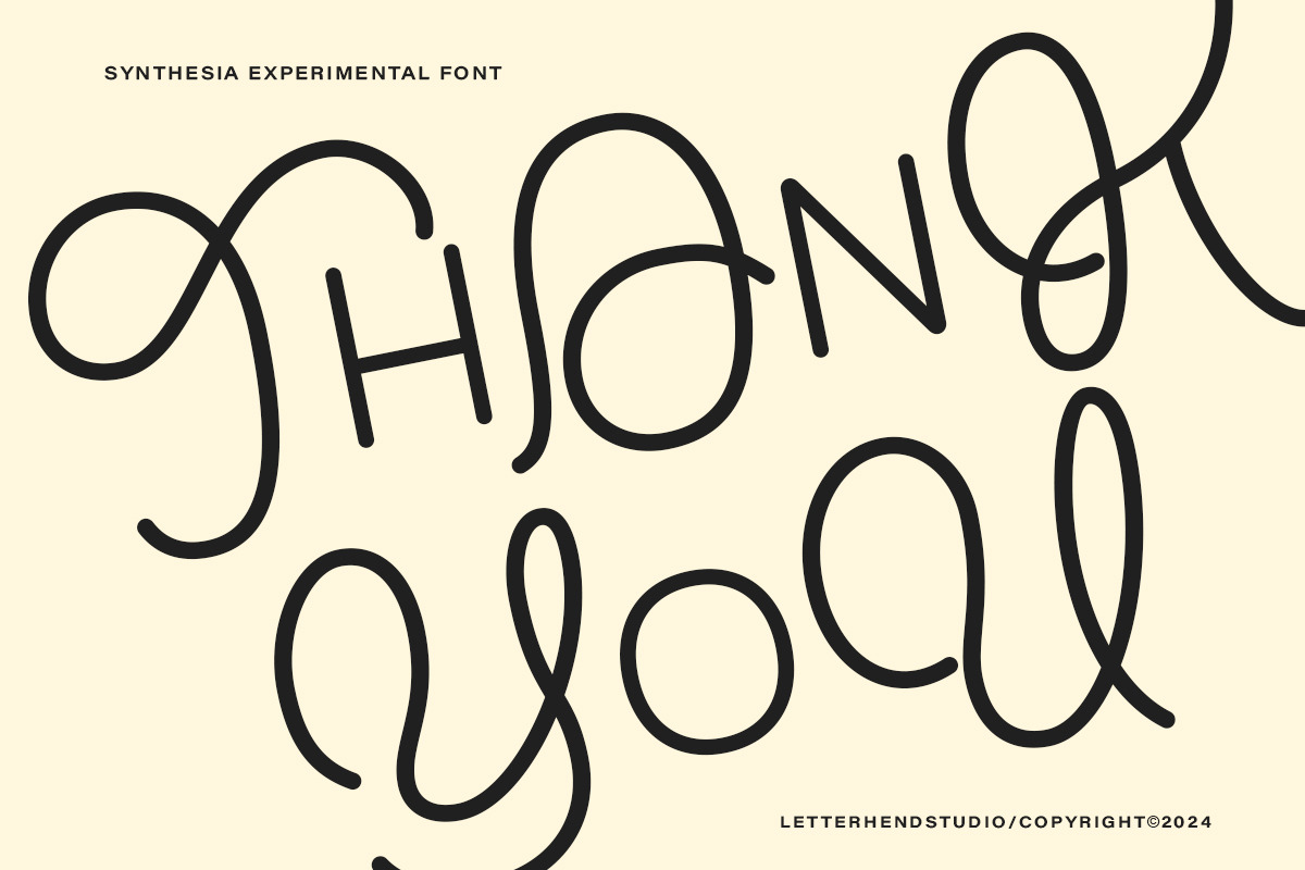 Synthesia Experimental Quirky Font, a Sans Serif Font by Letterhend Studio (Photo 8 of 8)
