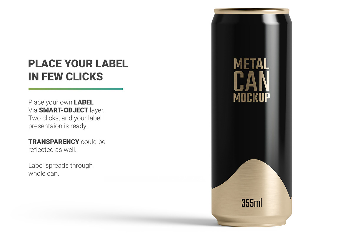 355ml Sleek Can Mockup, a Packaging Mockup by AY Mock-Ups (Photo 3 of 9)