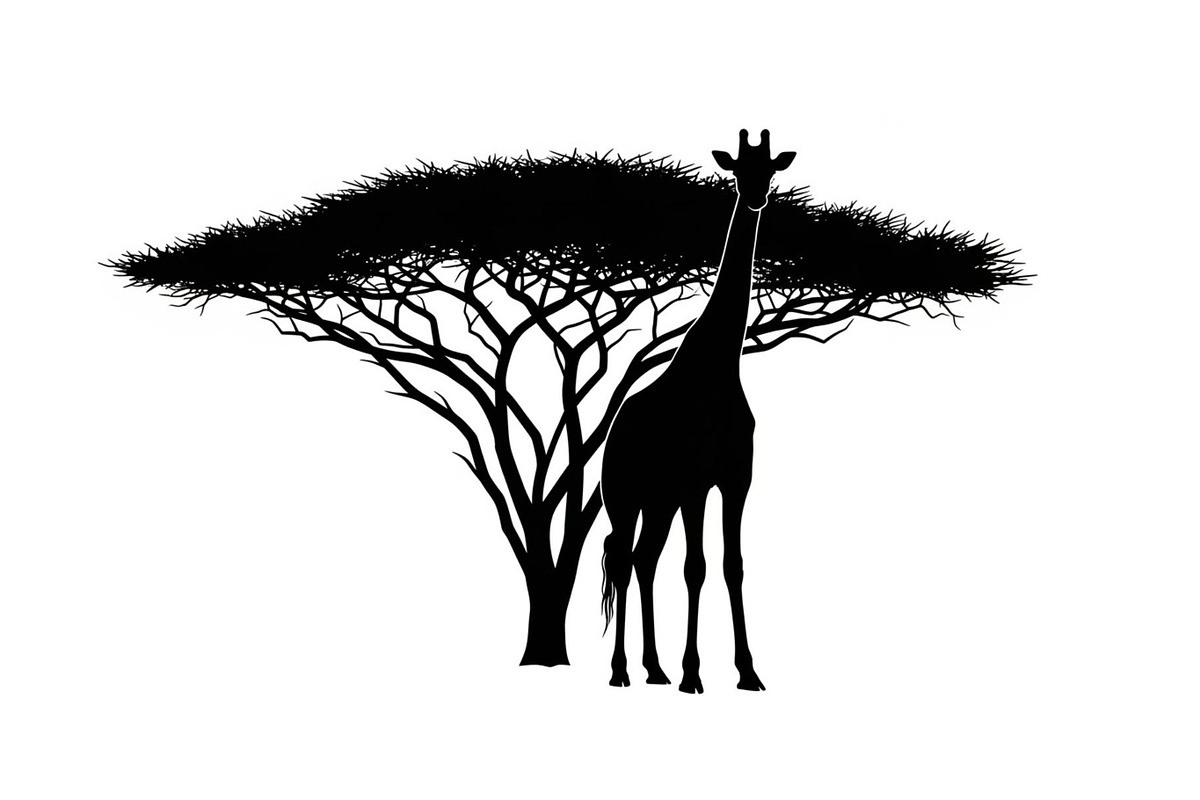 Giraffe Safari Silhouette Vector Bun, an Illustration by Designer_Momina (Photo 23 of 51)