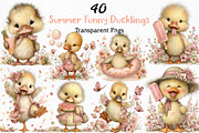 Summer Funny Ducklings Clipart, an Illustration by Craft Nest (Thumbnail 1 of 12)