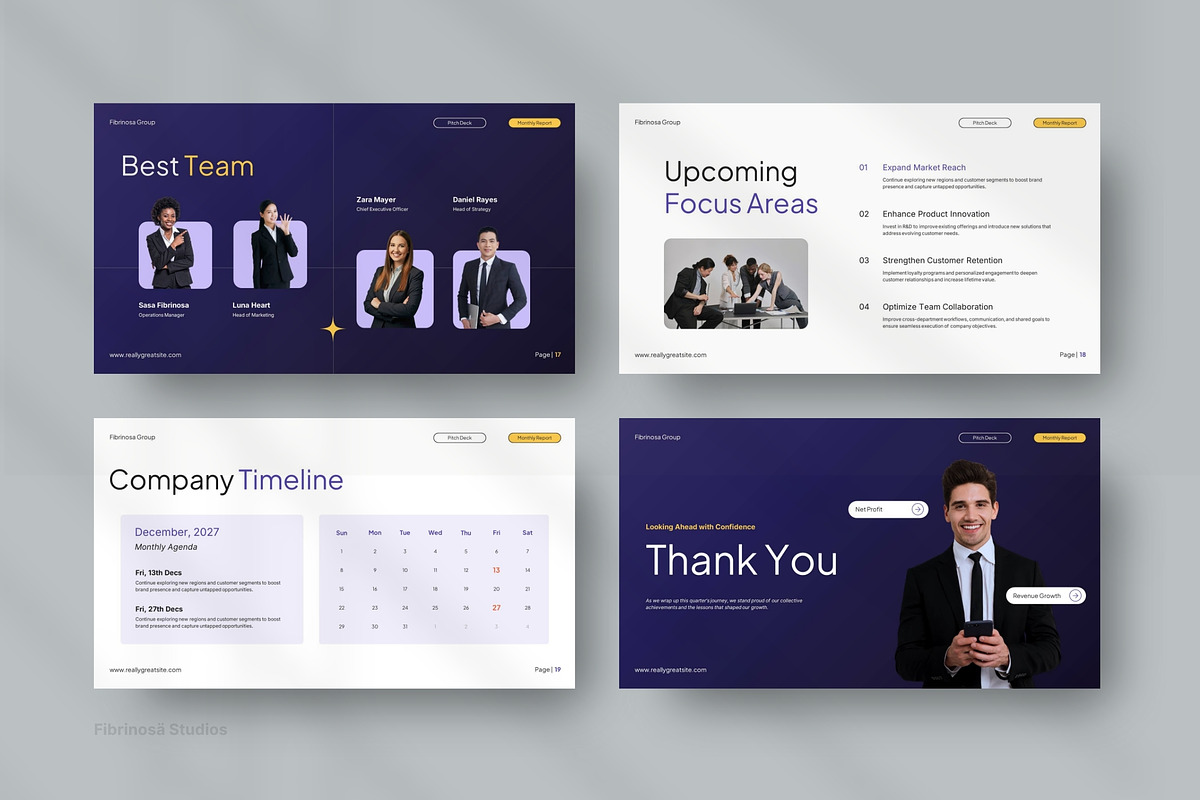 Business Review Presentation Deck, a Presentation Template by FIBRINOSÄ (Photo 2 of 6)