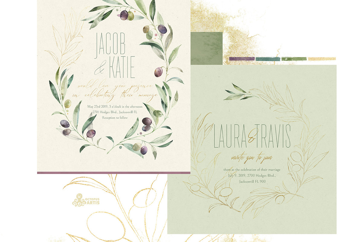 Olives. Watercolor Collection, a Decorative Illustration by OctopusArtis (Photo 12 of 17)