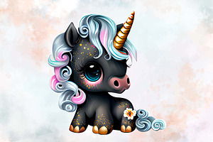 Baby Black Unicorn Sublimation