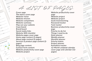 Website Content & Project Planner