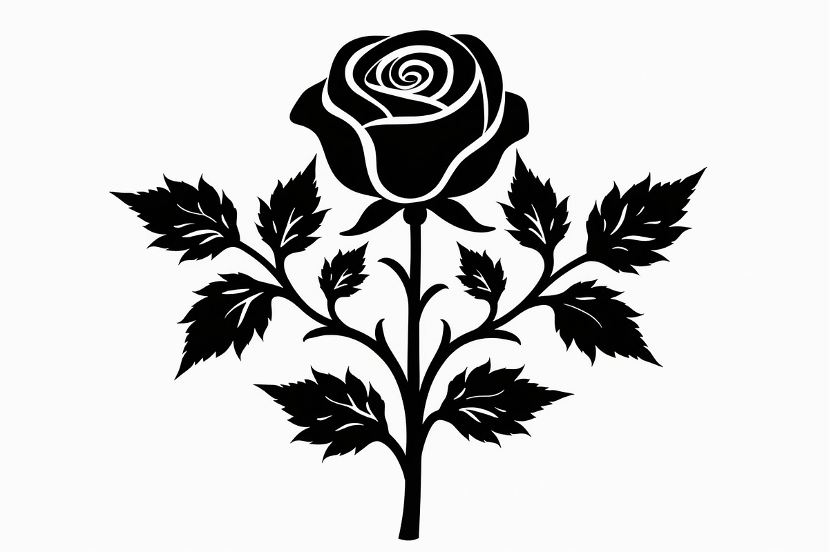 Rose Black Silhouette Decorative, an Illustration by Amazin_art (Photo 25 of 31)