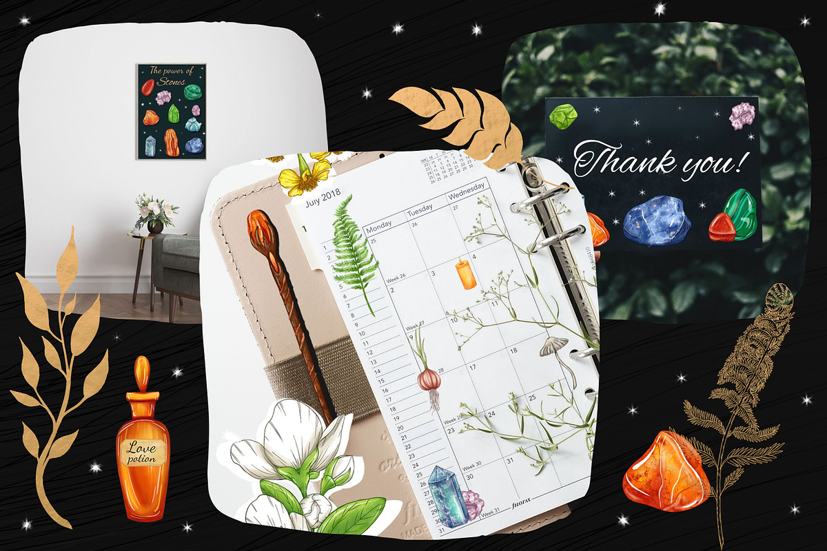 Witch secrets clipart set, an Education Illustration by Mrs.Swan_Design (Photo 7 of 8)