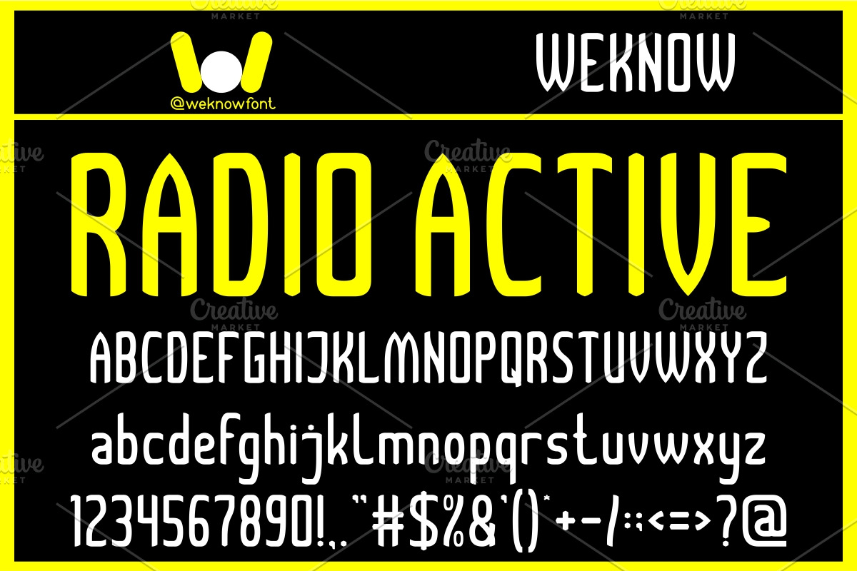 Radio Active font, a Sans Serif Font by weknow (Photo 1 of 5)