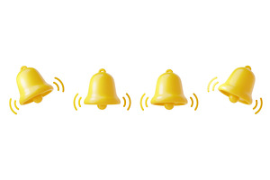 Notification Bell Icon 3d Render -